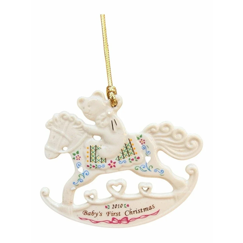 Lenox 2010 babies first Christmas rocking horse Ornament
